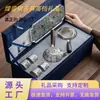Set de Té Kung Fu de Alta Gama Plateado con Tetera y Tazas de Té Plateadas con Patrón Estilo Chino, Set de Té Portátil para Viaje, Regalo Souvenir