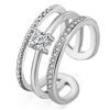 Comércio exterior mais vendido Amazon criativo moda coreana anel de diamante de abertura de três camadas tamanho feminino ajustável multicamadas