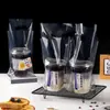 Bolsa de Empaque para Tienda de Té con Leche Alta Transparencia para Llevar Café Bebida Desechable Taza Individual Taza Doble Bolso de Plástico Escarchado