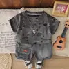 Conjunto de Verano para Bebé Niño 2026 Ropa Nueva Infantil Verano Letra Manga Corta Ropa Casual Conjunto de Dos Piezas Moderno Dropshipping