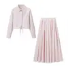Conjunto de Dos Piezas de Moda Elegante con Solapa para Mujer, Ropa de Otoño 2025 Nueva, Estilo Europeo y Americano, Transfronterizo