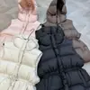 Chaleco de Plumas Puffy Nuevo para Mujer con Cordón Ajustable en la Cintura Espesor Cálido Relleno de Plumón Algodón Chaqueta Exterior Sin Mangas Chaleco de Gilet Invierno