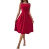 Comercio Exterior Transfronterizo Amazon Aliexpress Verano 2026 Nuevo Estilo Elegante Ajustado Cuello Redondo Vestido Sin Mangas con Perlas para Mujer