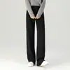 Pantalones Casuales de Pierna Ancha para Mujer, Otoño e Invierno 2026, Tencel y Lana, Anti-Arrugas, Caída Suave, Cintura Alta, Adelgazantes, Pierna Recta, para Mujeres Altas