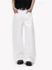 Jeans Blancos para Hombre Ot, Pantalones Rectos de Pierna Ancha Sueltos, Pantalones Largos Casuales de Moda para Adolescentes, Blanco Puro
