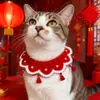 Baberos para Mascotas del Festival de Primavera, Collares de Año Nuevo para Perros y Gatos, Bufandas Lindas para el Cuello, Bufandas Tejidas a Mano de Flor de Cerezo