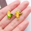 Amazon Handmade Pingentes de Frutas Esmaltados 3D Liga Metálica Morango Melancia Pimenta Milho Acessórios para Joias DIY