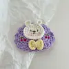 Grampo de Cabelo Flor Crochê Feito à Mão Bordado Fofo Grampo Lateral Outono e Inverno Franja de Crianças Bb Clip Acessórios de Cabelo