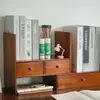 Caja de almacenamiento de escritorio de madera maciza estilo cajón, simple y creativa, estantería organizadora multicapa, estilo abierto