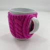 Nuevo fabricante de origen de funda de taza de lana jacquard de doble cara en forma de corazón ángulo de diamante funda tejida para taza funda para tetera funda para botella de vino