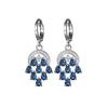Accesorios de Cristal de Zircón AAA Incrustados con Cobre Esmeralda Pendientes de Moda Natural Elegantes Pendientes de Flor Europeos y Americanos Transfronterizos