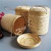 Cesta de Té Redonda Tejida de Bambú para Té Yunnan Pu'Er y Té Liubao, Tejida a Mano con Tapa, Cesta de Almacenamiento de Bambú para Hojas de Té