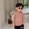 Coleção de Camisetas Básicas em Liquidação ~ Outono e Inverno Estampada Gola Média Algodão Lixado Camiseta Básica Manga Longa Roupa Exterior para Meninos e Meninas