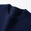 26 Nuevo Suéter de Cachemira para Hombre Otoño/Invierno, Cuello Redondo, Cálido, Color Sólido, Tejido de Manga Larga, Suéter Básico Casual de Negocios
