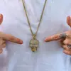Venda quente transfronteiriça joias de aço titânio moda punk de nicho europeu e americano caveira totalmente cravejada pingente masculino atacado de fábrica