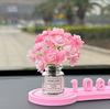 Flor de begonia placa de estacionamiento para número de coche 2025 nueva decoración sencilla para coche adornos temporales para teléfono móvil