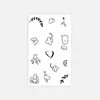Desenho de Linha Simples Pequena Imagem Flores Borboleta Fantasma Fofo Dedo Tatuagem Adesivos Estilo Ins Adesivos de Tatuagem Minimalistas Transfronteiriço