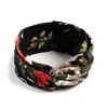 Diadema Bohemio Ins Versátil Elegante Nudo Cruzado Diadema Deportiva de Yoga Estampada Versión Ancha para Mujeres con Coronilla Alta