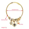 Pulsera de Acero Inoxidable Panjia Dora Transfronteriza con Forma de Lazo Corazón Diamante Geométrico Pulsera Pequeña Fresca Versátil con Cuentas para Mujer