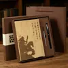 Cuaderno con Patrón de Bambú Imitación Superficie de Cuero Suave Diario Literario Estilo Chino Bloc de Notas de Negocios Engrosado Logotipo Personalizado Impreso