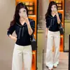 Top Casual Ajustado con Lazo para Mujer, Nuevo Estilo Coreano Juvenil Elegante Suéter de Punto de Manga Larga, Primavera y Otoño 2026