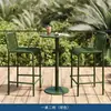Mesas y Sillas de Patio para Ocio al Aire Libre, Juego de Tres Piezas para Jardín de Villa, Sillas de Barra de Aleación de Aluminio, Mesas y Sillas Impermeables y con Protección Solar para Hotel y Bed & Breakfast
