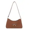 Bolso Cruzado de Hombro Único Color Sólido Retro Simple de Moda Tendencia, Capacidad Grande, Estilo Francés con Lazo, Nuevo para Primavera 2026