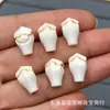 Raíz de asta blanca de alta porcelana pay tres vías estrellas zaki cuentas sueltas pintadas a mano accesorios de juego de texto Pulsera de cuentas DIY lote
