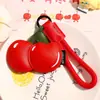 Colgante de Fruta de Cuero Creativo Dibujo Animado Lindo Melocotón Limón Llavero Adorno para Bolso Regalo para Mejores Amigos Venta al por Mayor