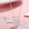 [Acero de titanio chapado en oro real] Nuevo collar de moda con cabeza de ciervo elegante, temperamento, microincrustaciones, cadena de clavícula, accesorios para mujer