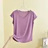 Camiseta Modal de Gola V Sem Mangas para Mulheres, Roupa de Verão Casual Plus Size, Top Fino para Camada Base, Regata Lisa