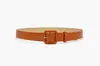 Cinturón Cuadrado de Hebilla Color Caramelo para Mujer, Simple y Versátil, Cinturón de Cintura para Jeans Estilo Ins, Cinturón para Vestido, En Stock Venta Directa