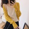 Chaleco pequeño de manga larga de punto con protección solar y chal cheongsam holgado a juego para mujer, aire acondicionado de verano