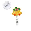 Clip de insignia retráctil de fieltro bordado con copo de nieve y calabaza, el más vendido para Navidad, con función retráctil giratoria de fácil extracción