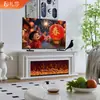 Móvel de TV com Lareira Estilo Francês 1.8/2.2/ 2.4m Feito de Madeira Maciça para Uso Doméstico na Sala de Estar com Decoração de Chama Simulada e Aquecimento Elétrico