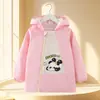 Bata Protectora Infantil con Capucha Extensa, Apertura Frontal, para Niños, Impermeable, Resistente a Manchas, para Pintar, Chaqueta Elegante con Cremallera de Dibujos Animados