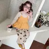 Conjunto de Três Peças Calça de Bolinhas Gatinho Desenho Animado Estilo Coreano para Meninas Estilo Primavera/Outono 2026 Nova Moda Infantil Conjunto para Menininha