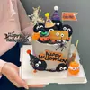 Decoración de Pastel de Halloween 2025 Calabaza Fantasma Adornos Ojos Divertidos Caramelo Mini Bola de Pelo Sombrero Bandera Pequeña Enchufe