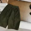 Nuevo atuendo de otoño para niñas, estilo coreano, moderno chaleco de punto verde de primavera/otoño y pantalones acortados de pana, calidad de exportación