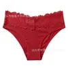 Atacado transfronteiriço de calcinhas femininas europeias e americanas, cós de renda sexy para comércio exterior, fundo de algodão, roupa íntima confortável de algodão canelado para mulheres