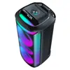 Caixa de Som para Festa Áudio para Festa Dupla de 8 Polegadas 100 Watts Alta Potência Luz RGB Dança Quadrada Festa Karaokê Caixa de Som