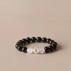 Pulsera de Cristal Verde 2025 para Equilibrio Energético, Pulsera de Elemento Madera, Ágata Fantasma Verde