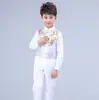 Roupas festivas de Ano Novo para crianças, meninos, florista, vestido de apresentador, vestido de coro, terno de manga longa com lantejoulas, roupas de performance