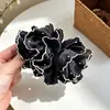Grampo Banana Colorido Retro com Borda de Bolinhas Florais para Mulheres Penteado Diário de Rabo de Cavalo Acessório de Cabelo Doce Versátil para a Parte de Trás da Cabeça