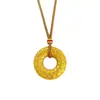 Loja de ouro com padrão de moeda antiga oca antiga de ouro fivela da paz pingente corrente de suéter de corda chinesa nova colar feminino