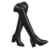 Botas de mujer de alta elasticidad hasta la rodilla, nueva colección otoño/invierno 2026, estilo coreano de suela plana, efecto adelgazante, alta elasticidad y botas altas adelgazantes