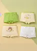 Calzoncillos tipo bóxer de algodón para niños de dibujos animados, lunares, conejo, cuatro esquinas, ropa interior para niñas, algodón puro, clase A, calzoncillos tipo bóxer para niñas