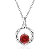 Collar con Colgante de Anillo Mobius de Plata de Ley S925 Transfronterizo Europeo y Americano con Doce Piedras de Nacimiento Cadena para Clavícula Versátil