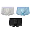 Huajielong Malla Lisa Seda de Hielo Ropa Interior para Hombre al por Mayor Cintura Media Tallas Grandes para Hombre Transpirable Calzoncillos tipo bóxer para Hombre Se puede hacer Dropshipping