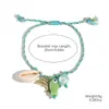 Collar de Cuerda Colorida Tejido a Mano con Concha, Estrella de Mar, Colgante de Pez de Cerámica, Accesorio de Moda Bohemio de Verano